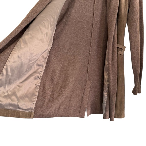 Fabiana Filipi Womens Grey Long Sleeve Wool & Leather Coat Size S - Picture 6 of 12